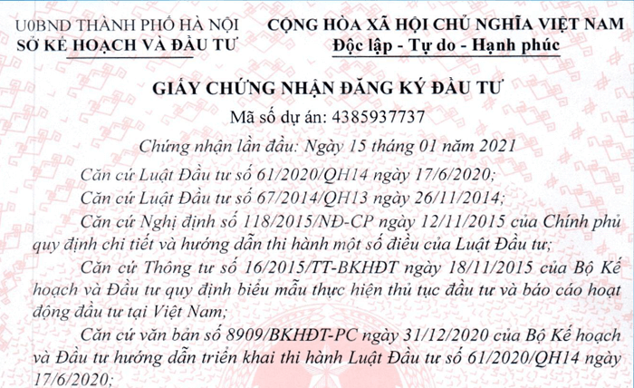 dieu chinh giay chung nhan dau tu